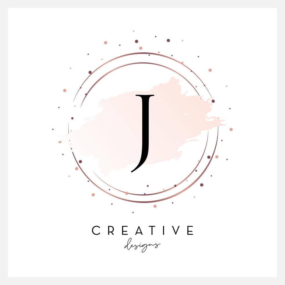 logo aquarelle lettre j pour entreprise cosmétique beauté, invitation de mariage et autre société vecteur