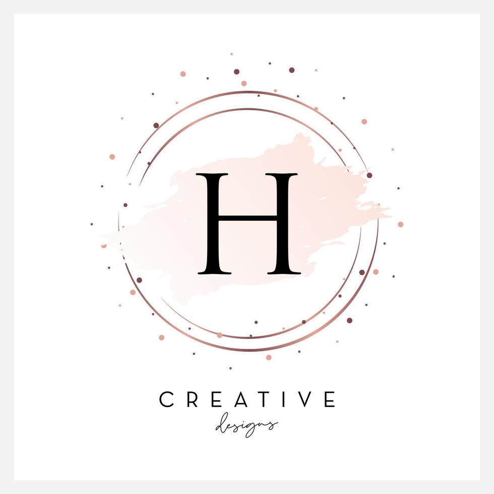 lettre de logo aquarelle h pour entreprise cosmétique beauté, invitation de mariage et autre société vecteur