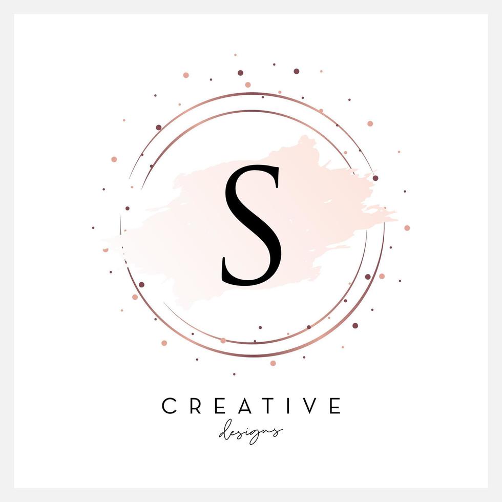 lettre de logo aquarelle s pour entreprise cosmétique beauté, invitation de mariage et autre société vecteur