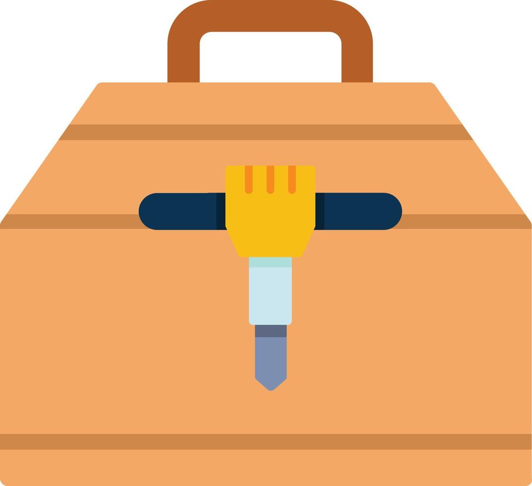 icône plate de la boîte à outils vecteur