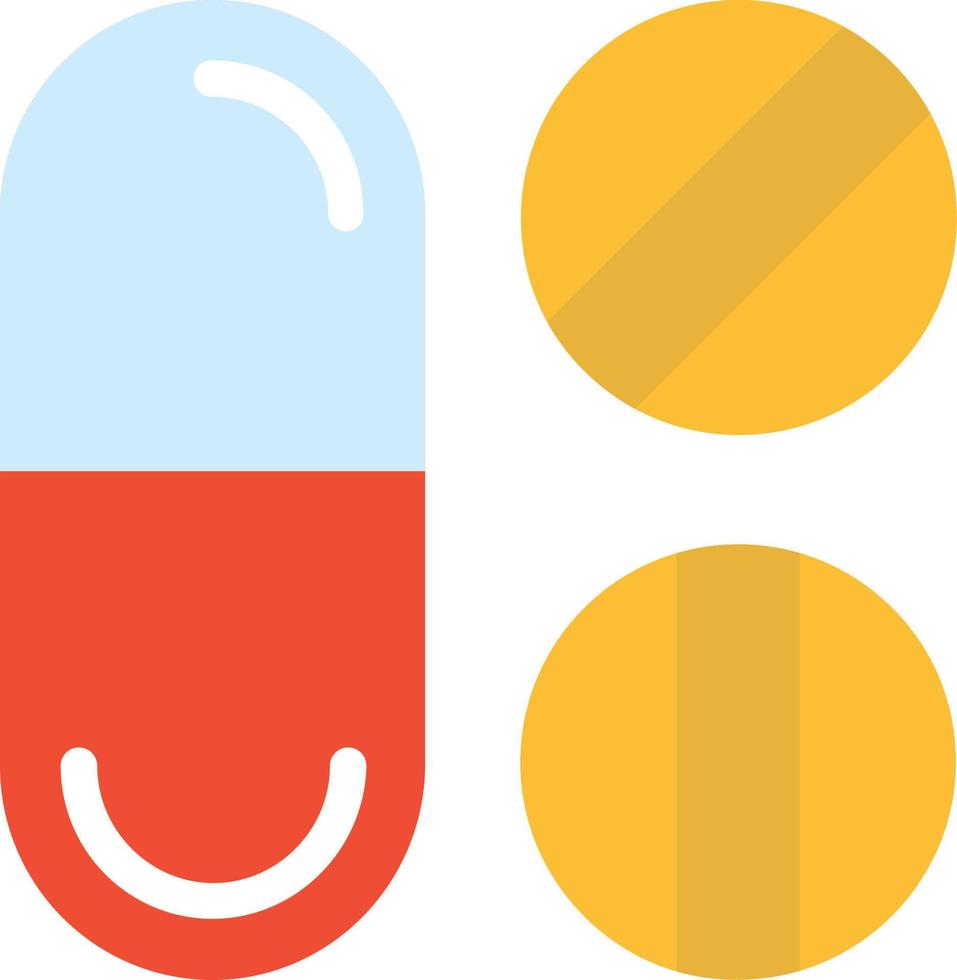 icône plate de pilules vecteur