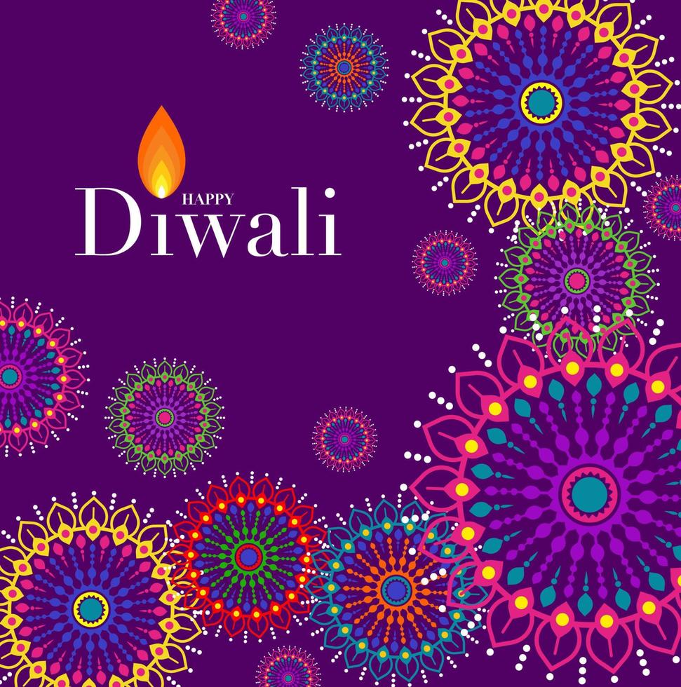 joyeux diwali, deepavali ou dipavali le design plat de célébration du festival indien. vecteur