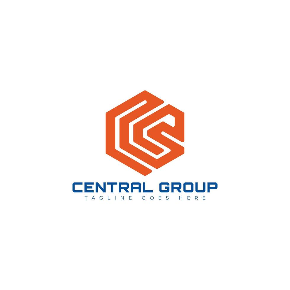 lettre initiale abstraite cg ou logo gc en couleur orange isolé sur fond blanc appliqué pour le logo de l'entreprise de construction commerciale également adapté pour les marques ou les entreprises ont le nom initial gc ou cg vecteur