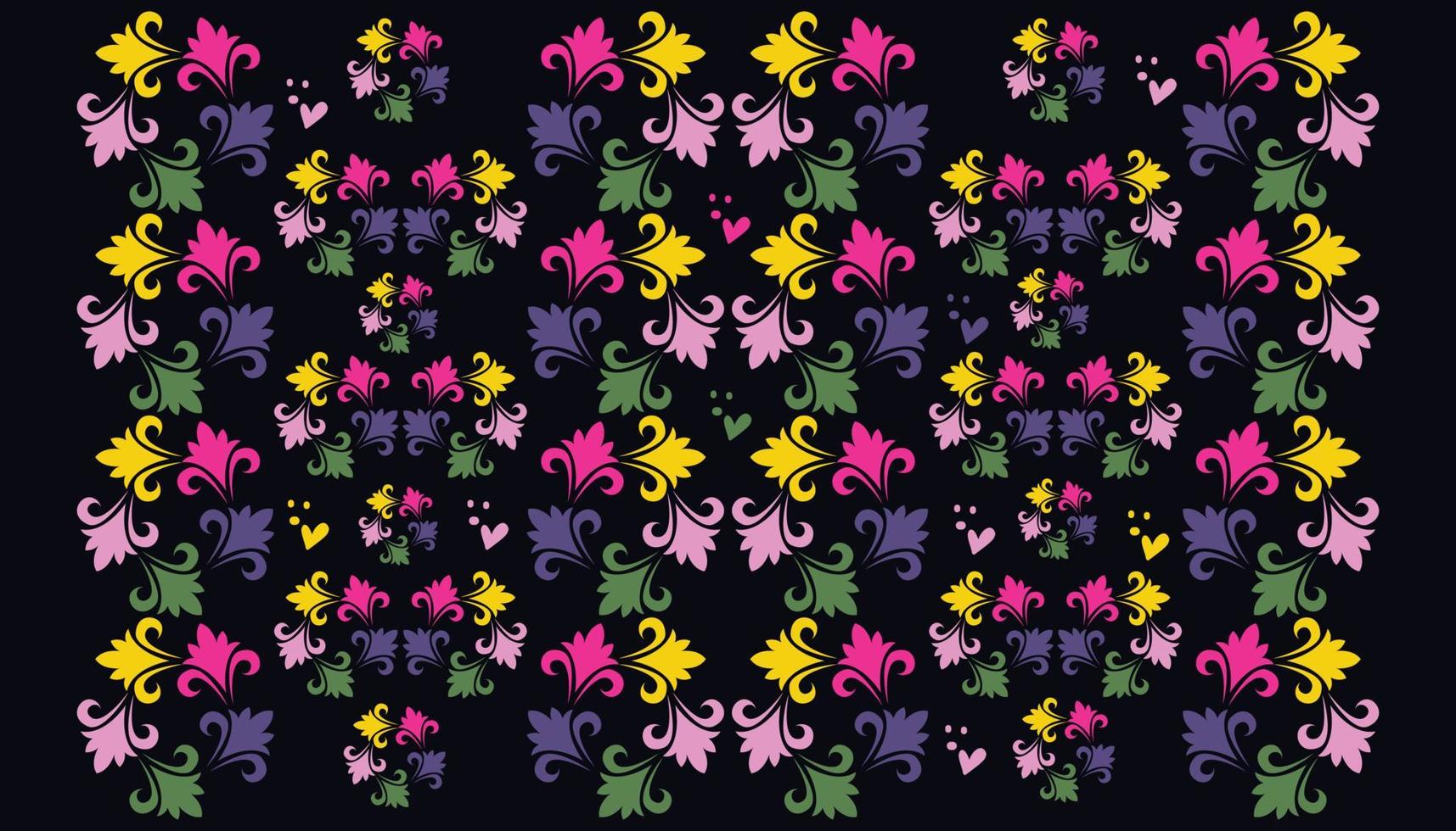 fleurs peintes fond vectoriel continu, motifs répétitifs, motifs répétitifs floraux