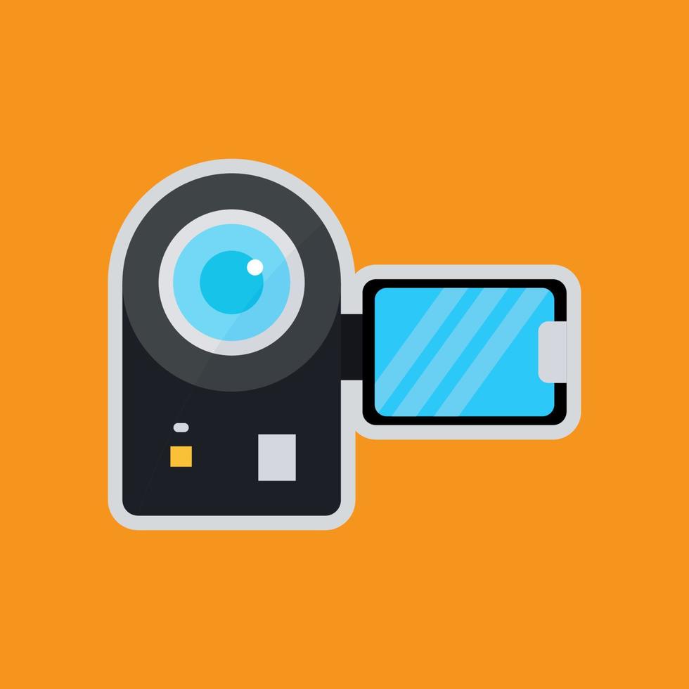 icône de caméra vidéo. icône liée à l'électronique, à la technologie. style d'icône plate. adapté aux autocollants et aux impressions. conception simple modifiable vecteur