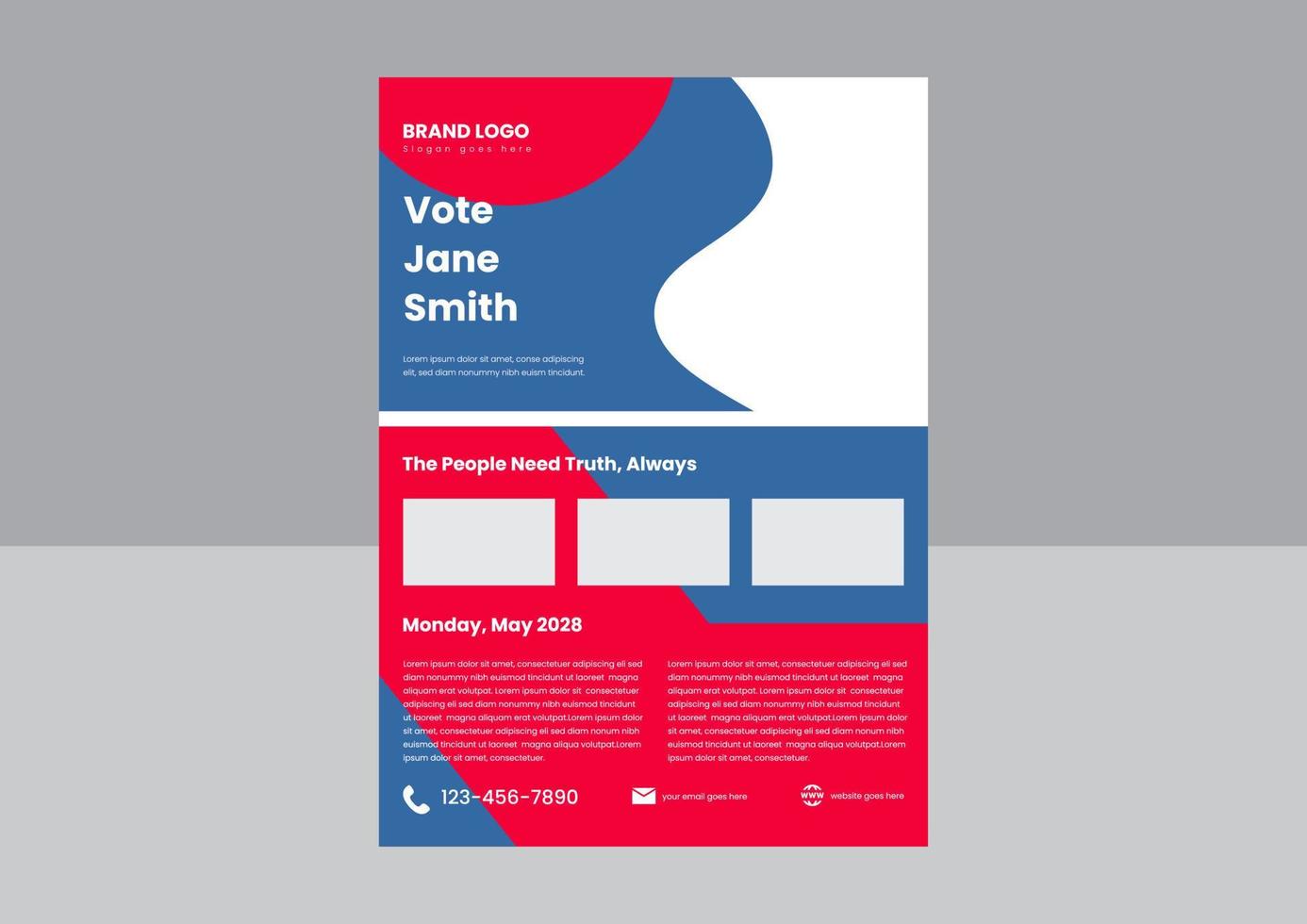 modèle de conception d'affiche de flyer de vote. votez pour un meilleur futur modèle de conception de dépliant d'affiche. illustration vectorielle de conception de flyer d'événement de vote. vecteur