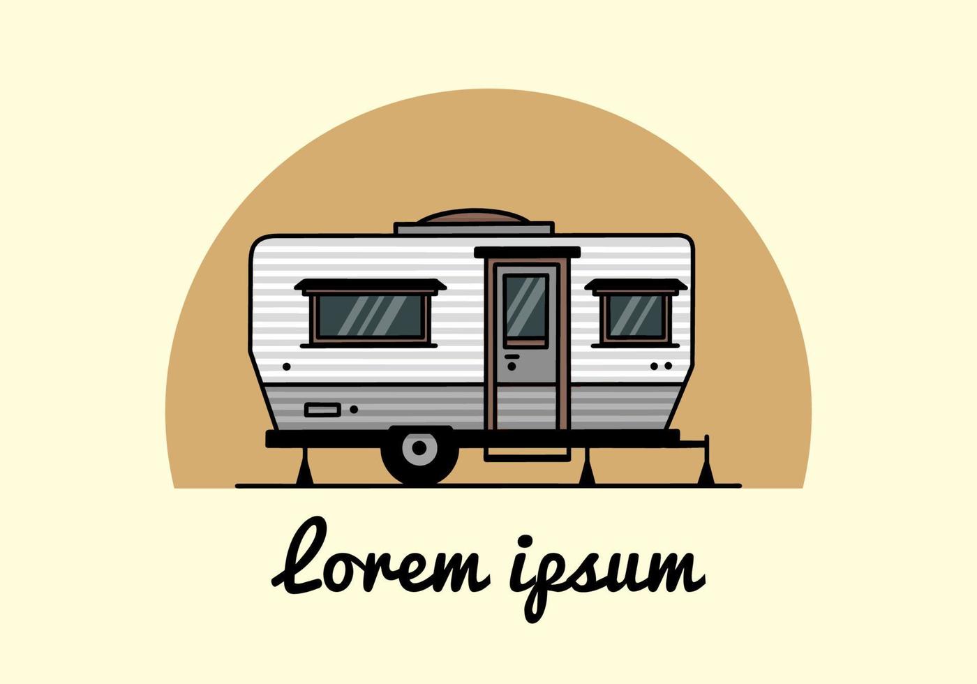 conception d'insigne d'illustration de camping-car en forme de larme vecteur