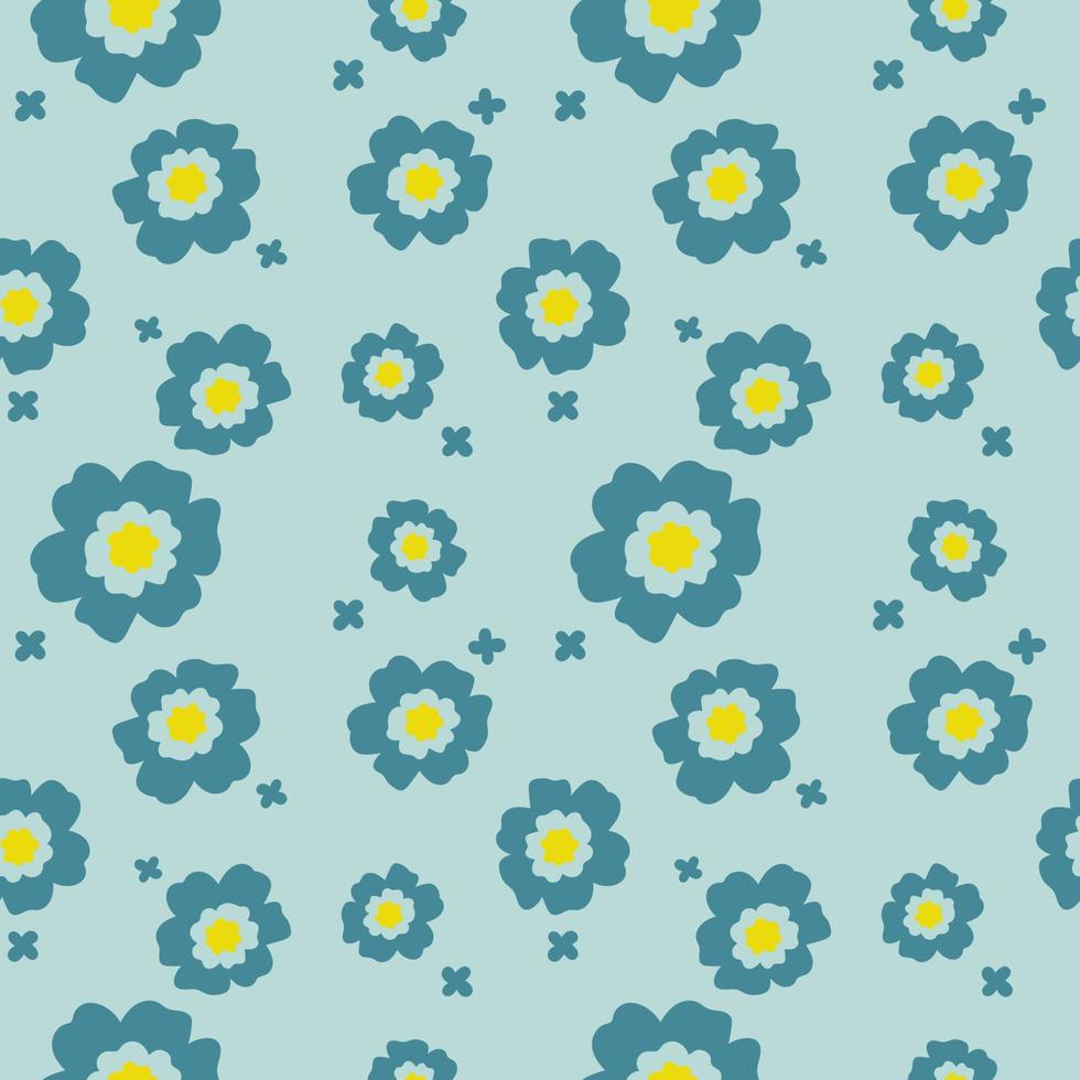 fond d'illustration florale vectorielle continue. conception pour une utilisation sur tout le papier d'emballage d'impression de tissu textile et autres. conception d'impression reproductible de fleur de printemps vintage graphique prêt à imprimer vecteur