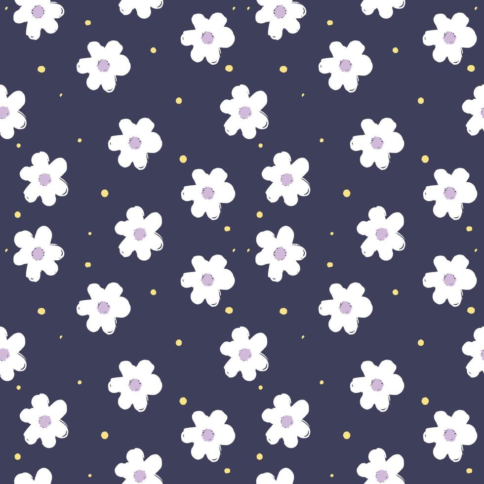 fond d'illustration florale vectorielle continue. conception pour une utilisation sur tout le papier d'emballage d'impression de tissu textile et autres. conception d'impression reproductible de fleur de printemps vintage graphique prêt à imprimer vecteur