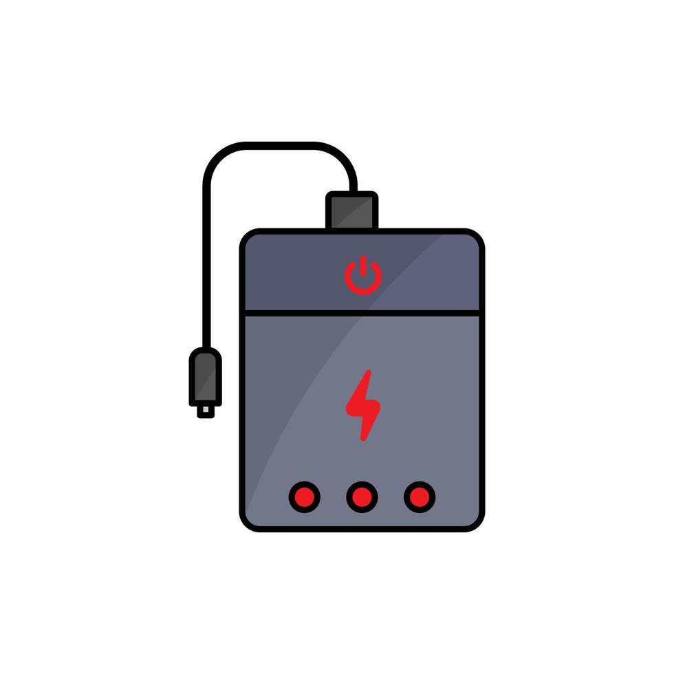 icône de banque d'alimentation, batterie. icône liée à l'électronique, à la technologie. style d'icône de couleur linéaire, coloré. conception simple modifiable vecteur