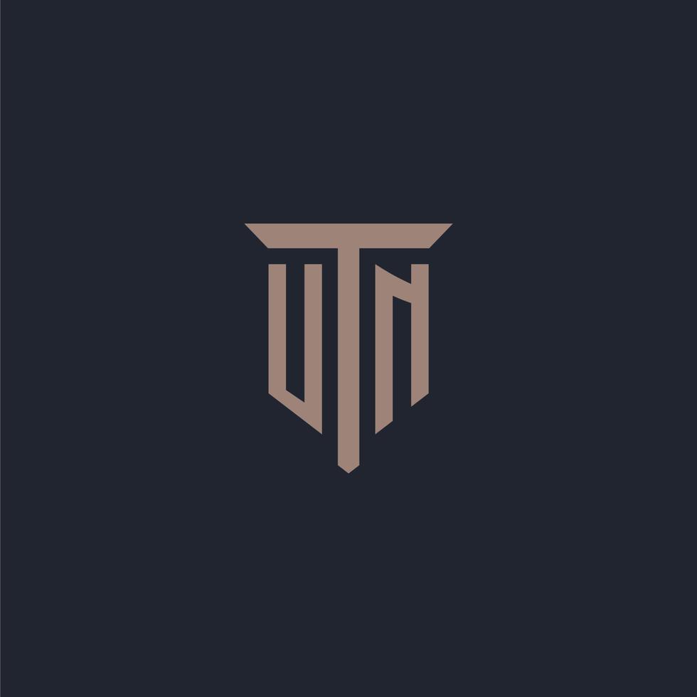 un monogramme de logo initial avec un design d'icône de pilier vecteur