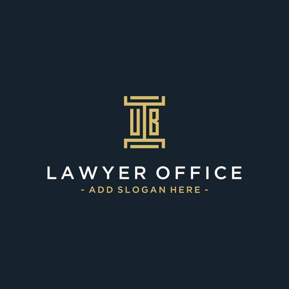 ub création de monogramme de logo initial pour vecteur juridique, avocat, avocat et cabinet d'avocats