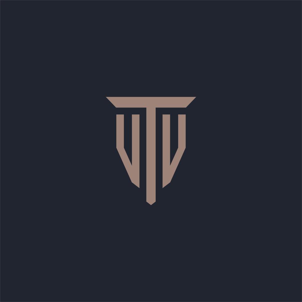monogramme de logo initial vv avec conception d'icône de pilier vecteur