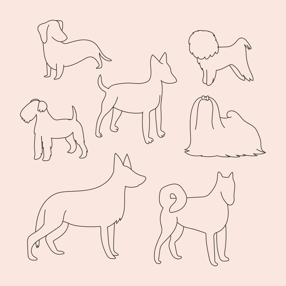 formes de races de chiens vecteur