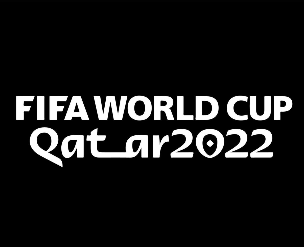 coupe du monde fifa qatar 2022 blanc logo officiel champion symbole conception vecteur illustration abstraite avec fond noir