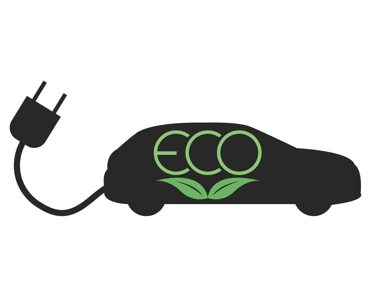 vecteur de logo de voiture électrique eco