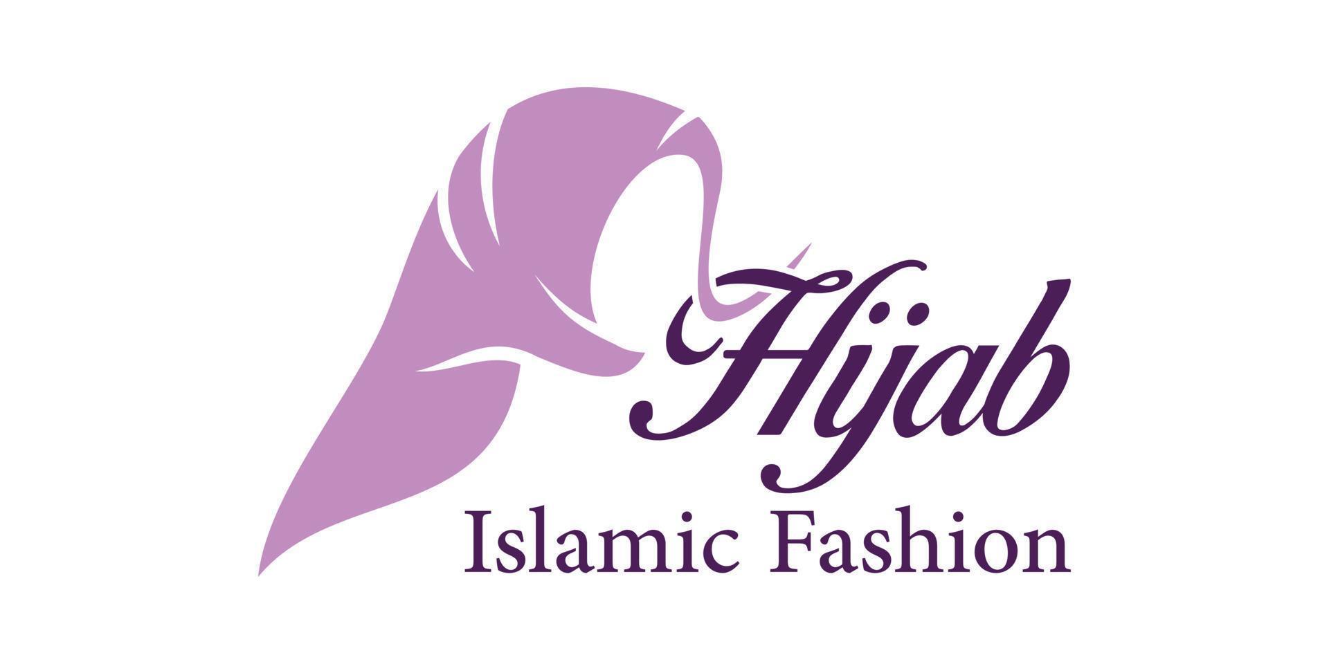 création de logo de mode pour femmes musulmanes, femmes voilées, écharpe pour femmes vecteur