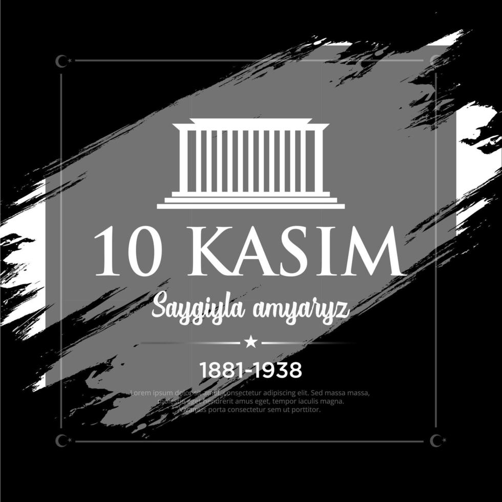 10 kasim ataturk'u anma gunu traduire l'anniversaire de la mort de mustafa kemal ataturk. 10 novembre vecteur