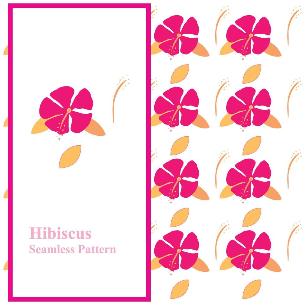 modèle sans couture de fleur d'hibiscus imprimable vecteur