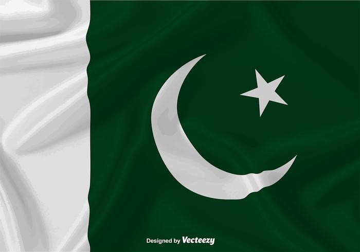 Drapeau ondulé du fond du vecteur de Pakistan