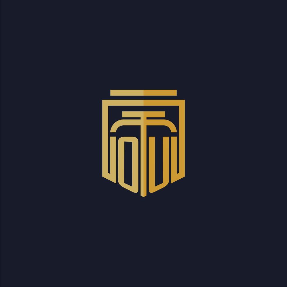 ou logo monogramme initial élégant avec un design de style bouclier pour les jeux de cabinet d'avocats muraux vecteur