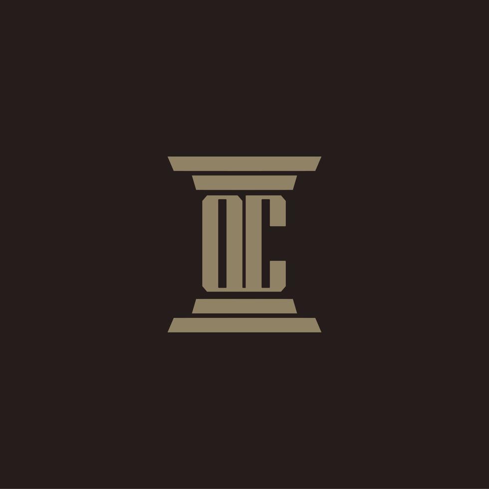 logo initial monogramme qc pour cabinet d'avocats avec conception de pilier vecteur