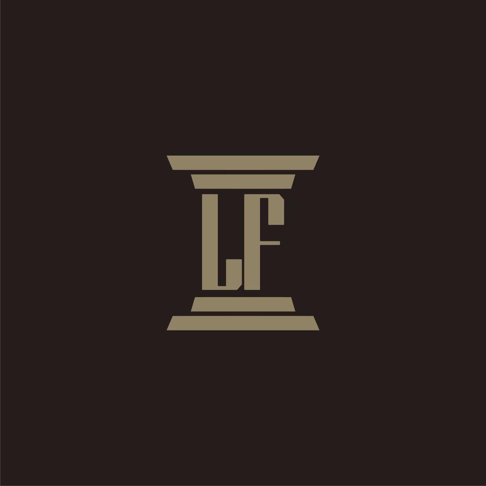 logo initial monogramme lf pour cabinet d'avocats avec conception de pilier vecteur