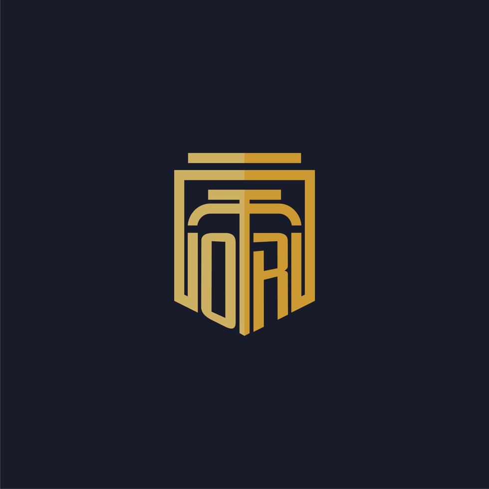 ou logo monogramme initial élégant avec un design de style bouclier pour les jeux de cabinet d'avocats muraux vecteur