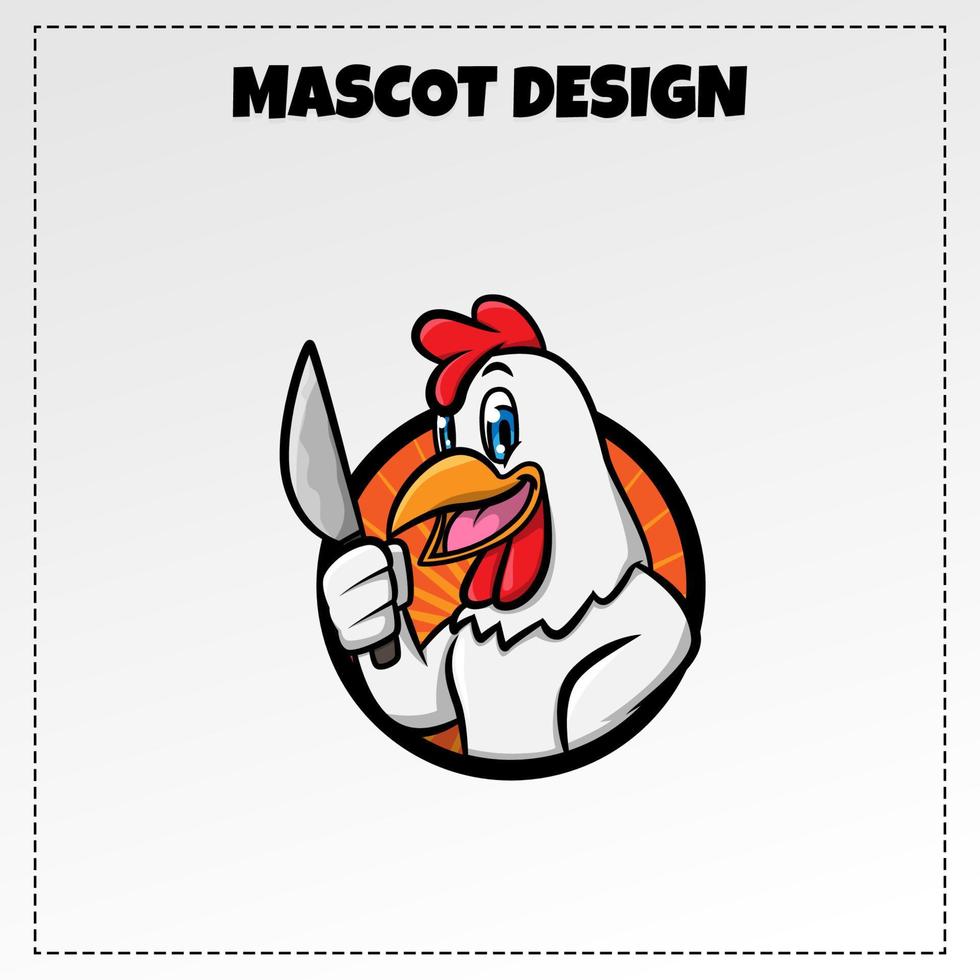 poulet nourriture logo vecteur animal mascotte illustration design