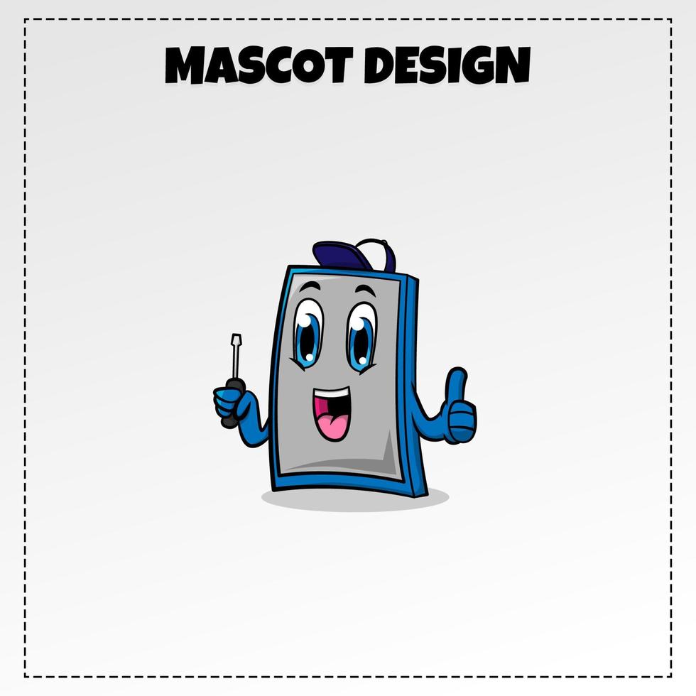 conception d'illustration de mascotte de vecteur de logo de smartphone