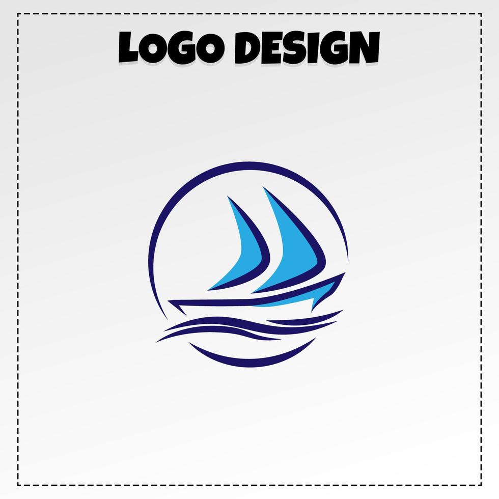 logo voilier mascotte illustration vecteur conception