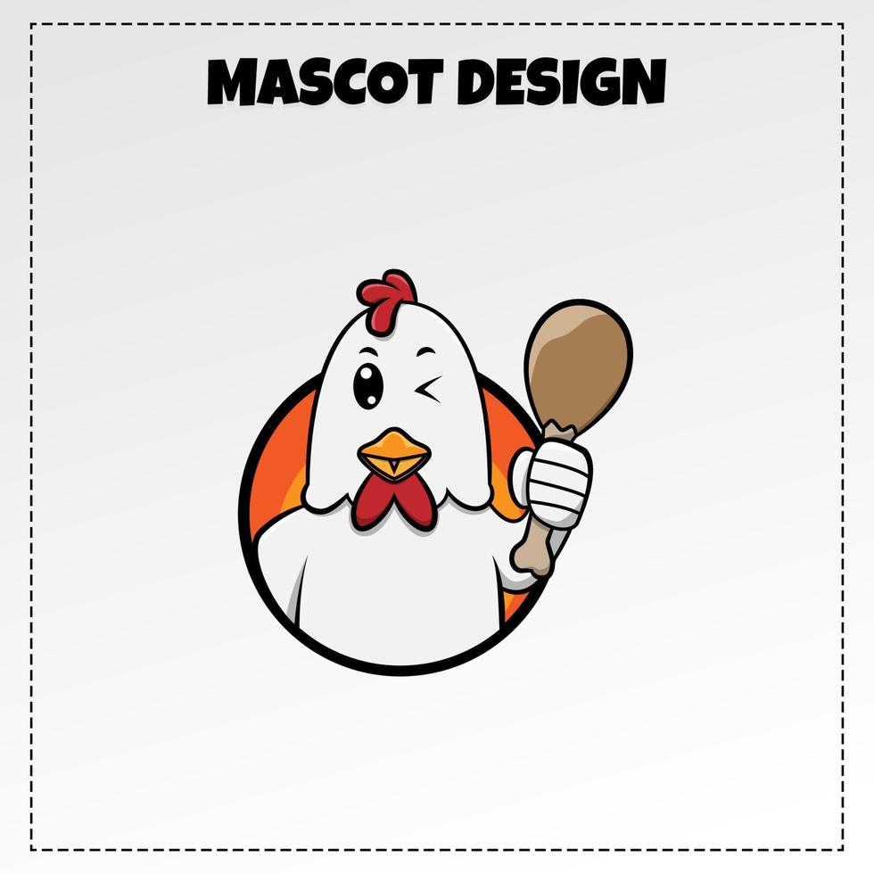 poulet nourriture logo vecteur animal mascotte illustration design
