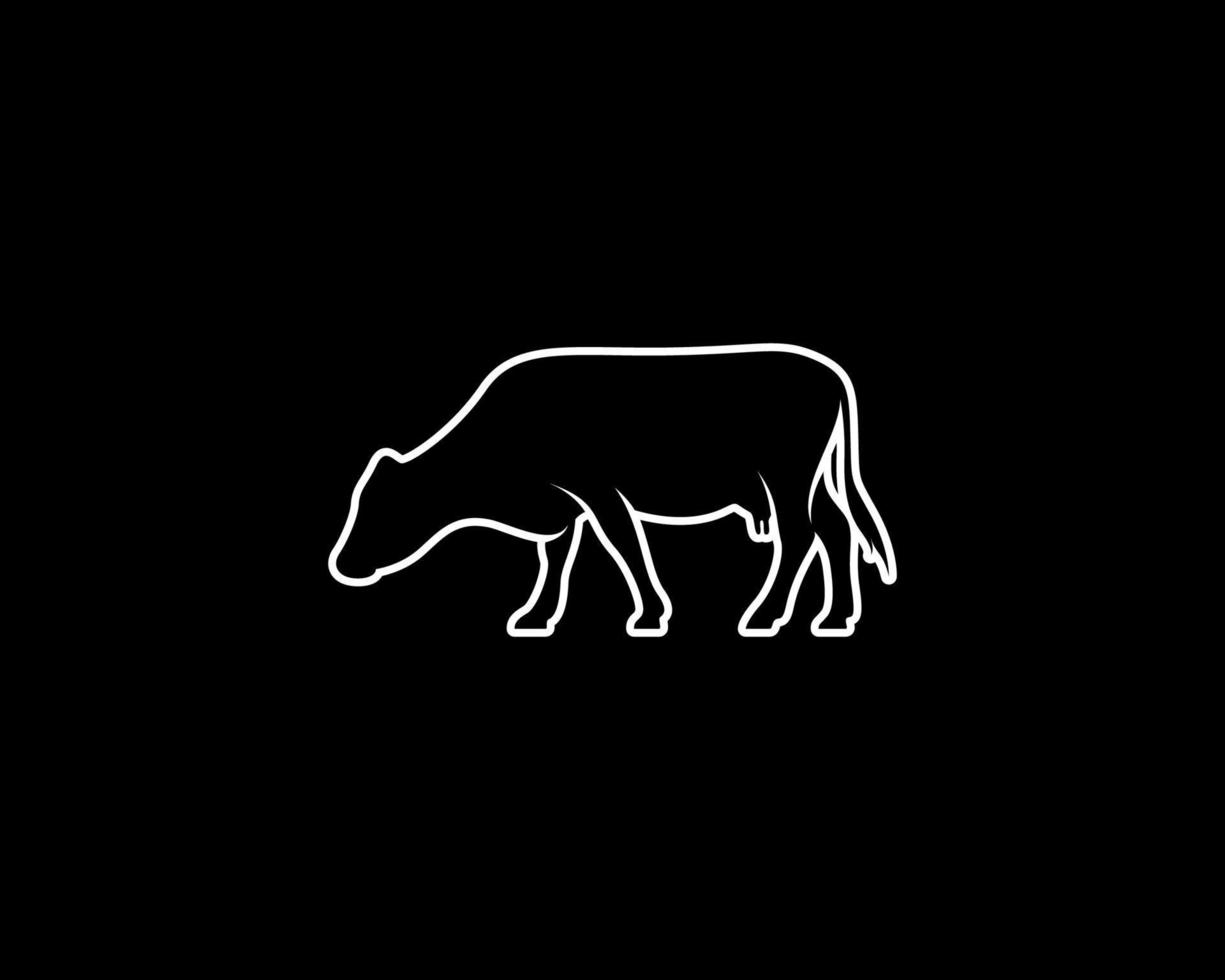 silhouette de vecteur de contour de vache