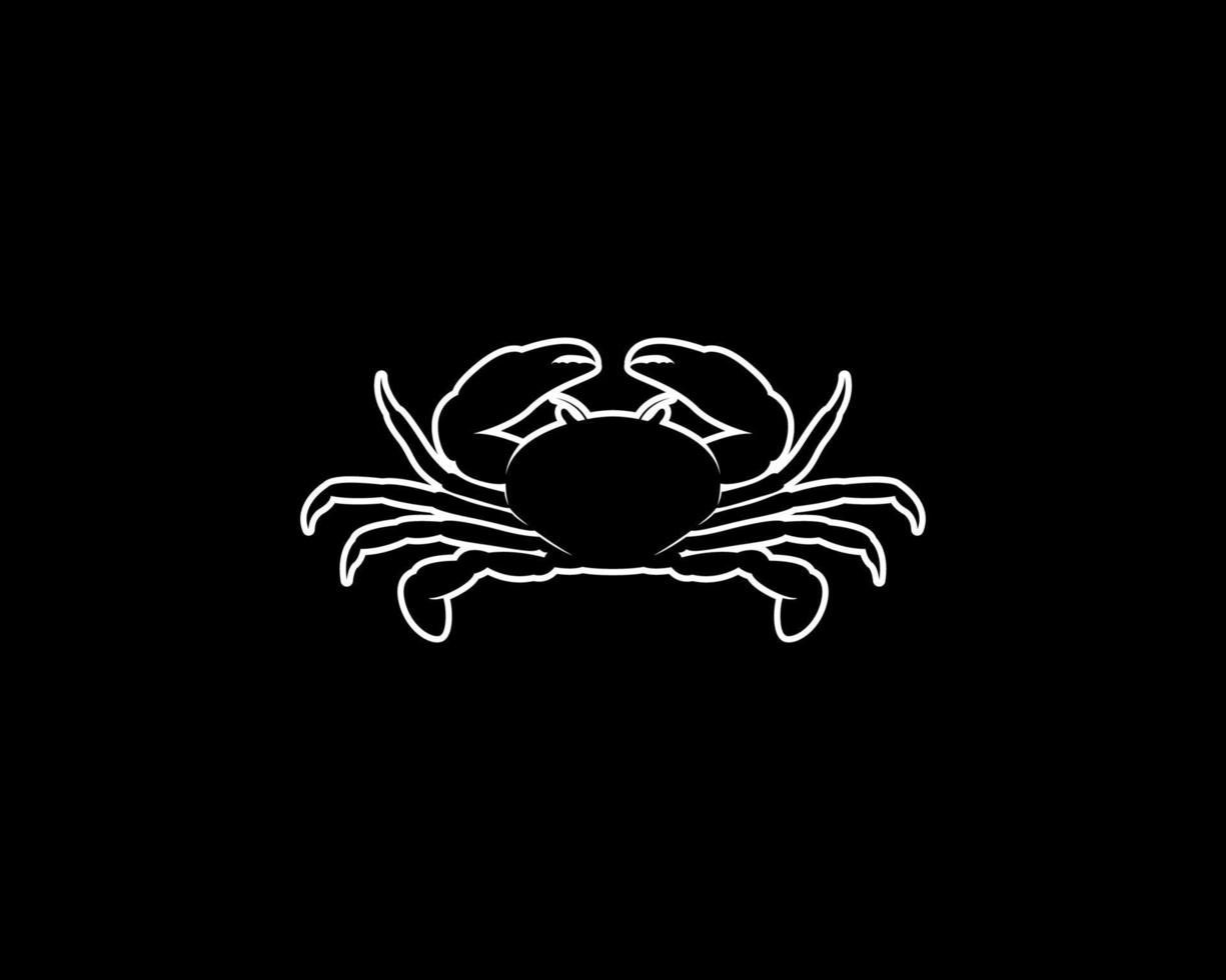silhouette de vecteur de contour de crabe