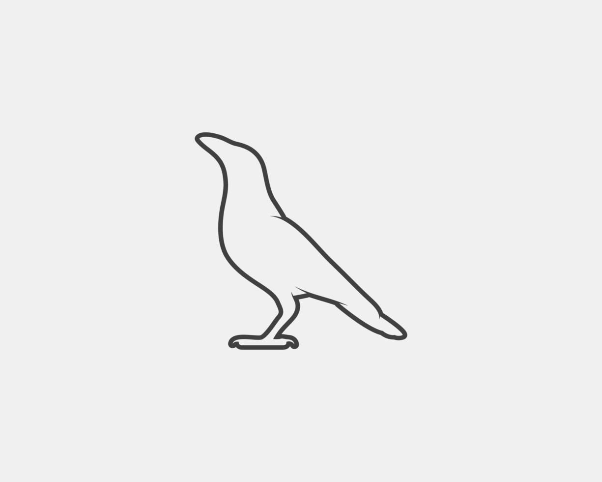silhouette de vecteur de contour de corbeau