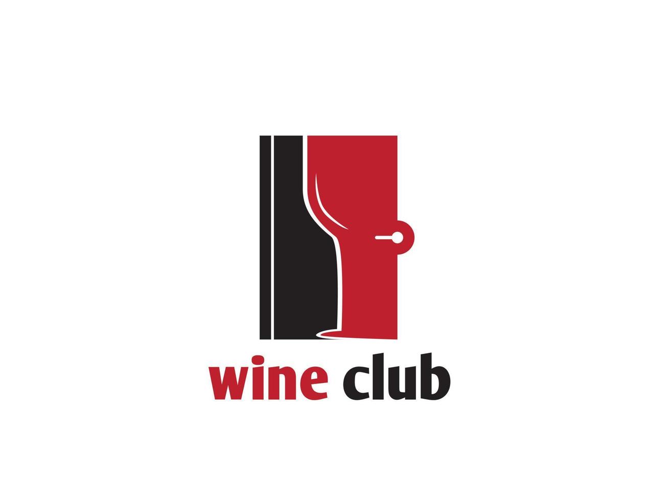 logo du bar de la porte du club de vin vecteur
