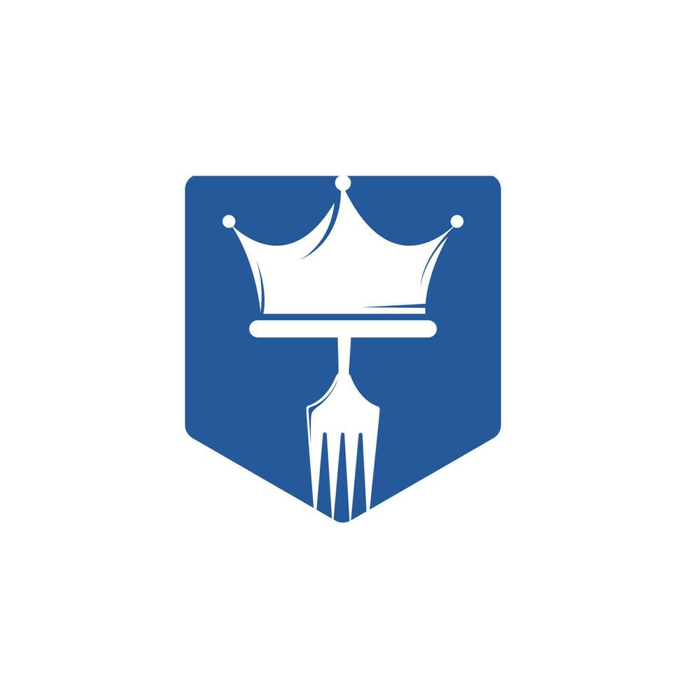 création de logo vectoriel roi alimentaire. fourchette avec couronne pour la conception de modèle de logo de restaurant.