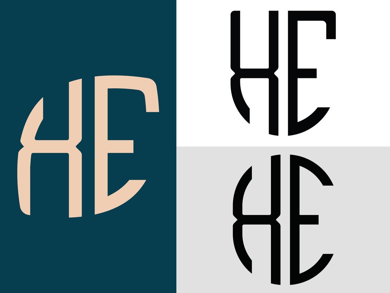 ensemble de conceptions de logo xe lettres initiales créatives. vecteur