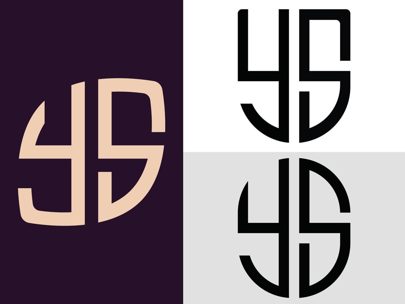 ensemble de conceptions de logo ys de lettres initiales créatives. vecteur