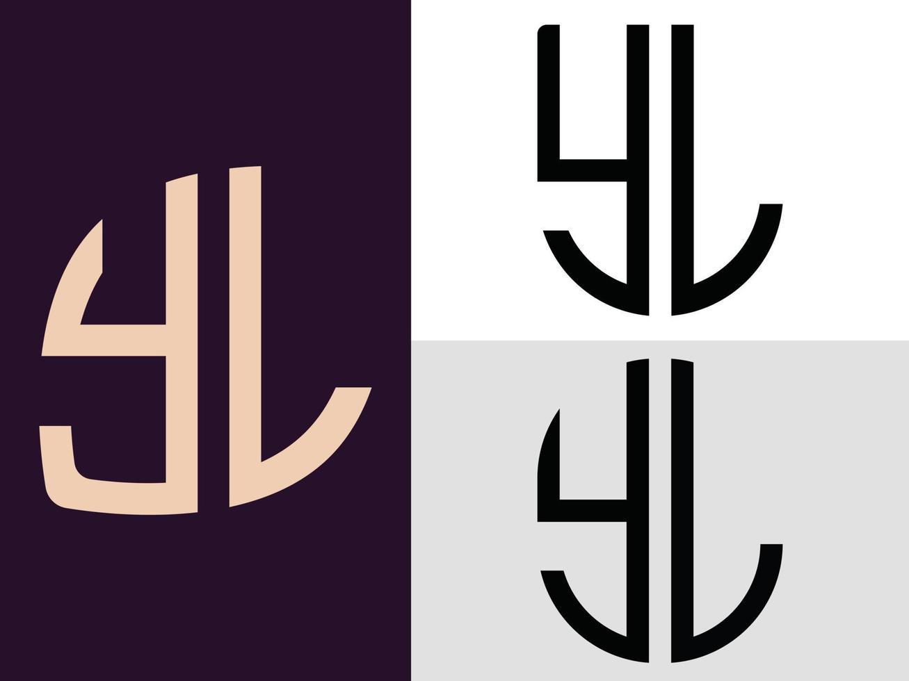ensemble de conceptions de logo yl de lettres initiales créatives. vecteur