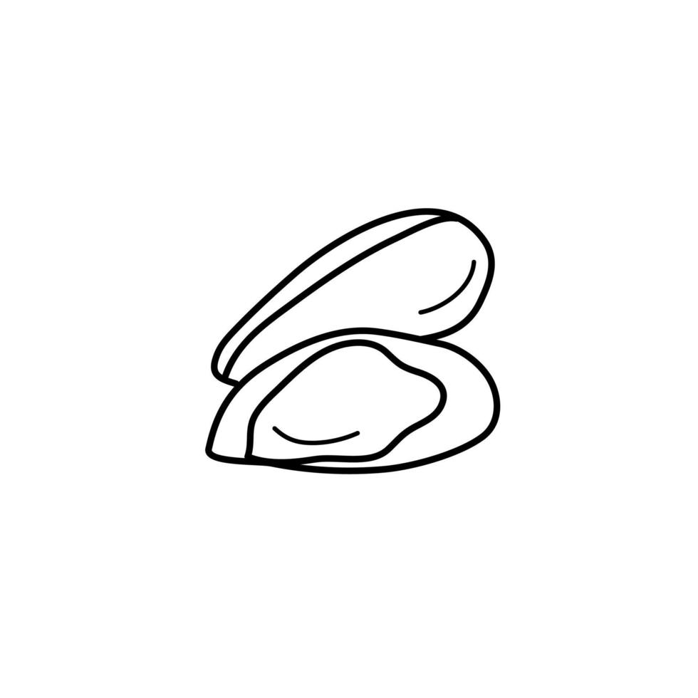 moules dans un style doodle. vecteur