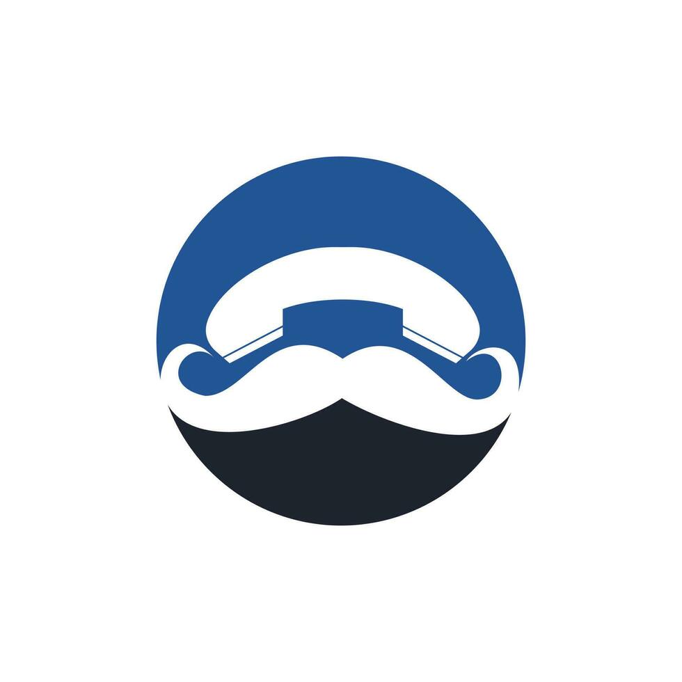 modèle de conception de logo vectoriel d'appel gentleman. logo icône moustache et combiné.