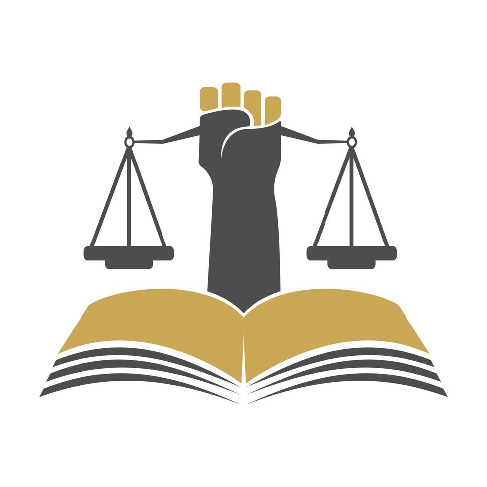 équilibre du droit de l'éducation et création de logo monogramme avocat. création de logo de livre ouvert de cabinet d'avocats. vecteur