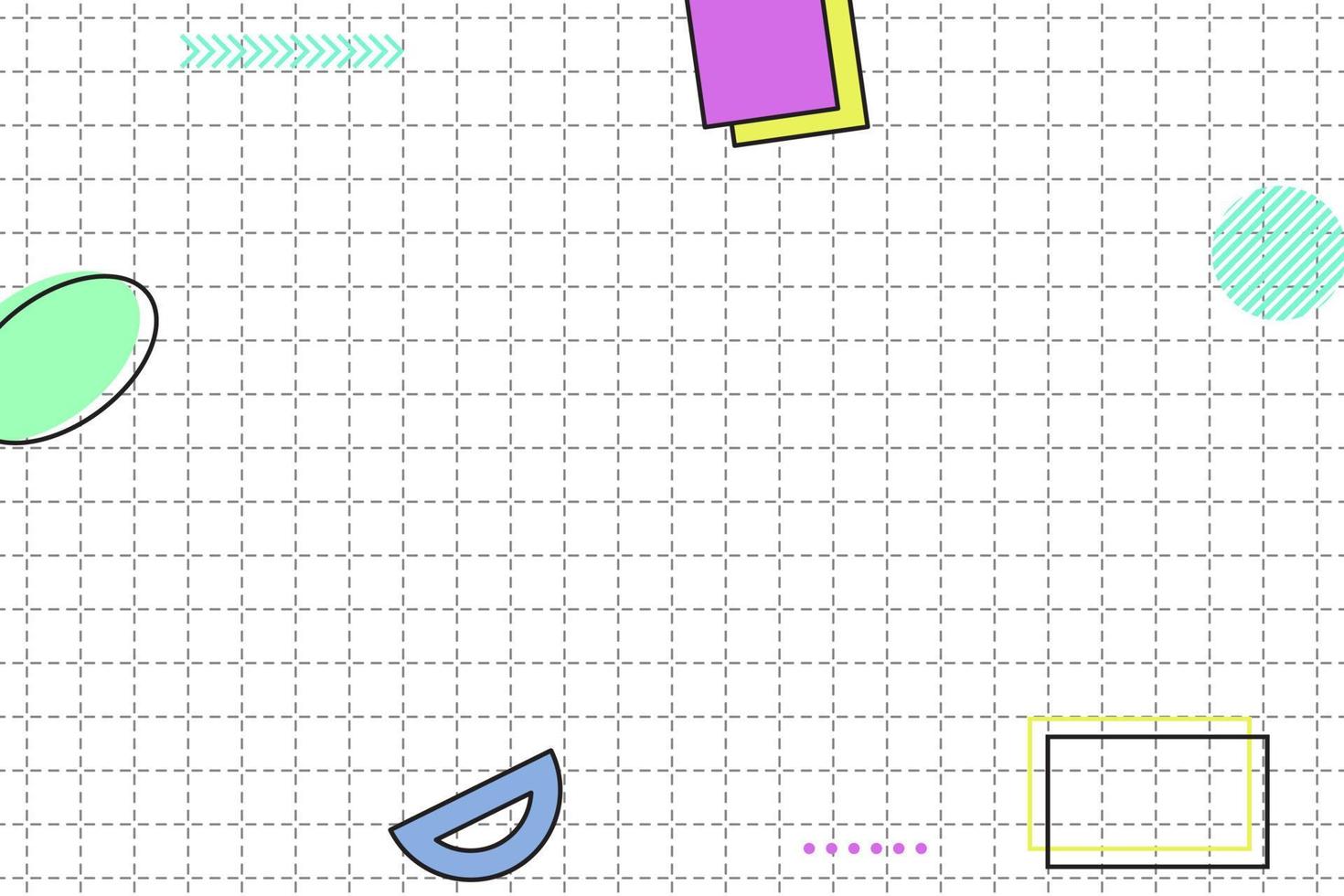 fond de memphis géométrique de grille en pointillé plat vecteur