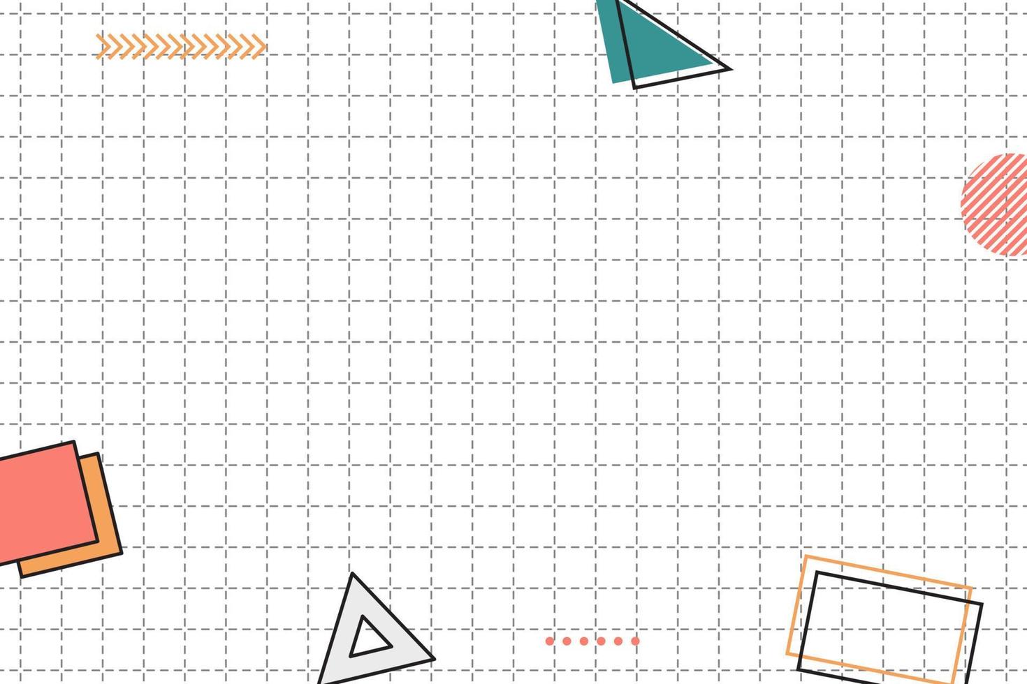 fond de memphis géométrique de grille en pointillé plat vecteur