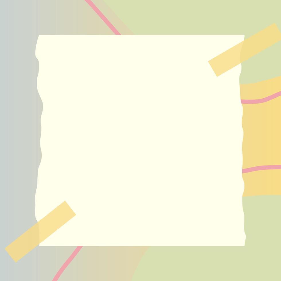 note de papier carré avec doodle abstrait et fond de cadre dégradé vecteur
