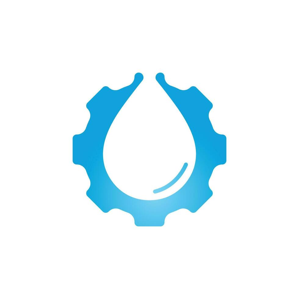 goutte d'eau avec conception de concept de logo d'engrenage. logo naturel. logo de l'énergie de l'eau. vecteur