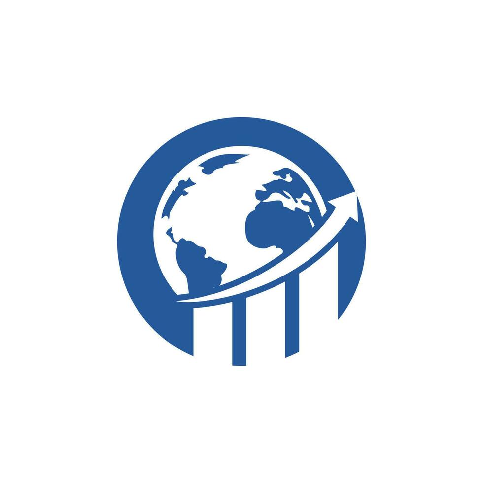 modèle de conception de logo vectoriel de statistiques mondiales. concept de conception de logo finance mondiale.