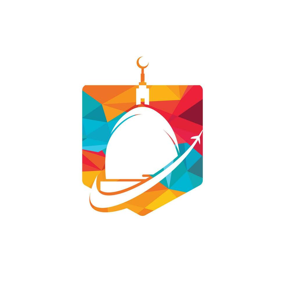 conception de logo vectoriel de voyage et de visite islamique.