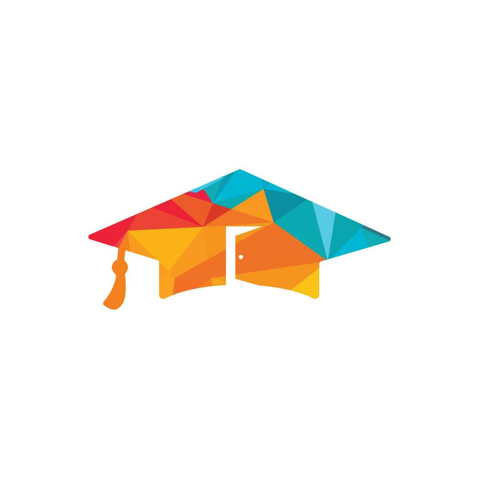 création de logo vectoriel école d'éducation. chapeau de graduation et conception d'icône de chambre.